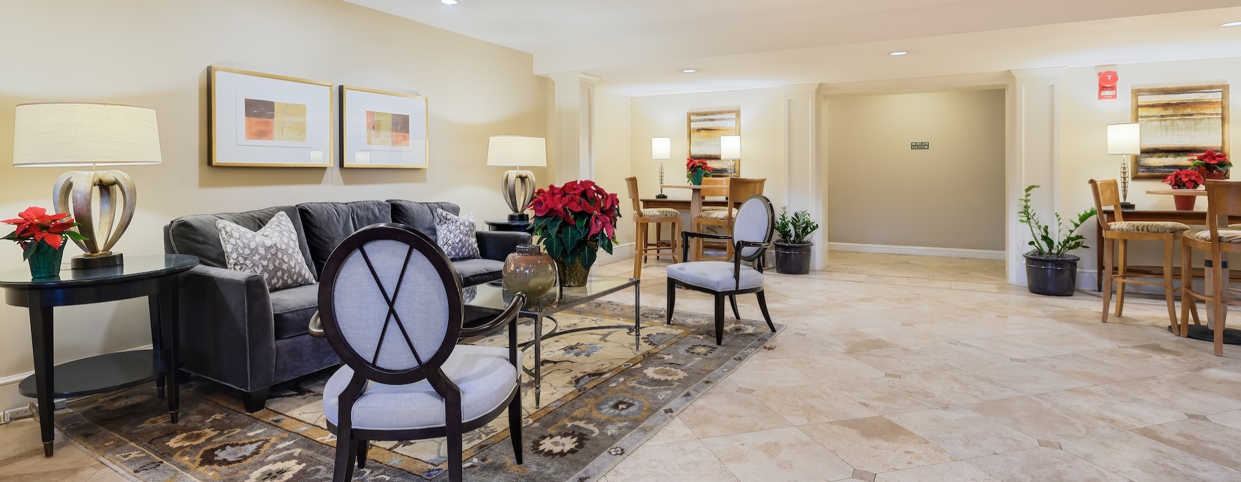 Beautiful clubroom with lounge seating