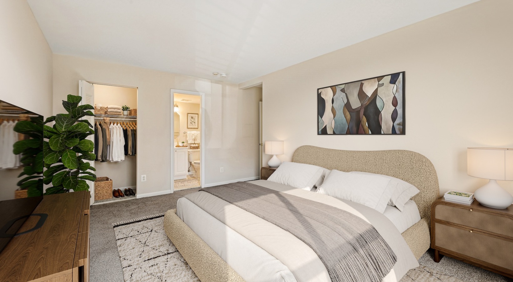 Bedroom with houseplants