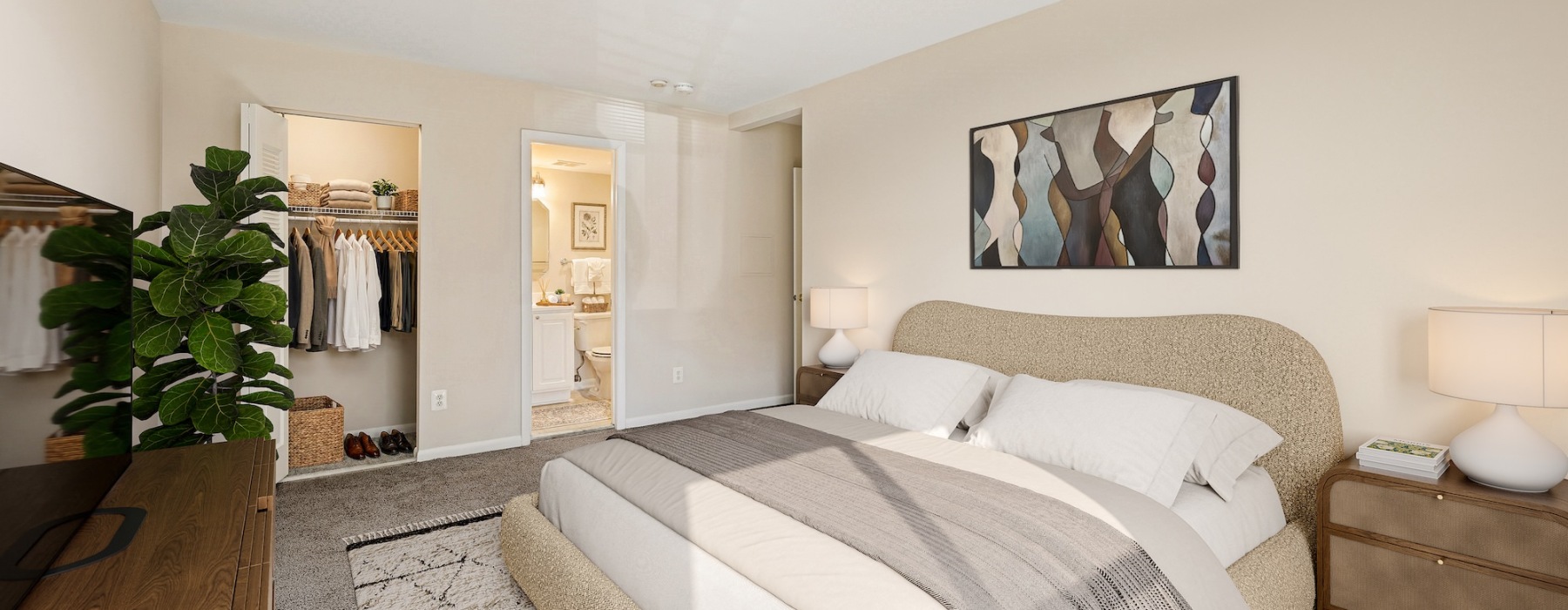 Bedroom with houseplants