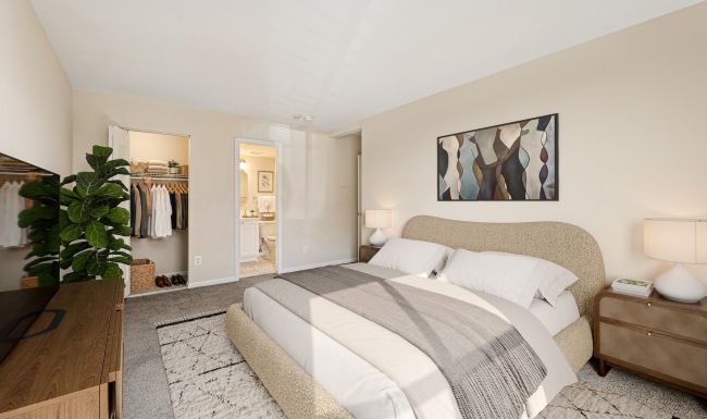 a bedroom flooded with natural light
