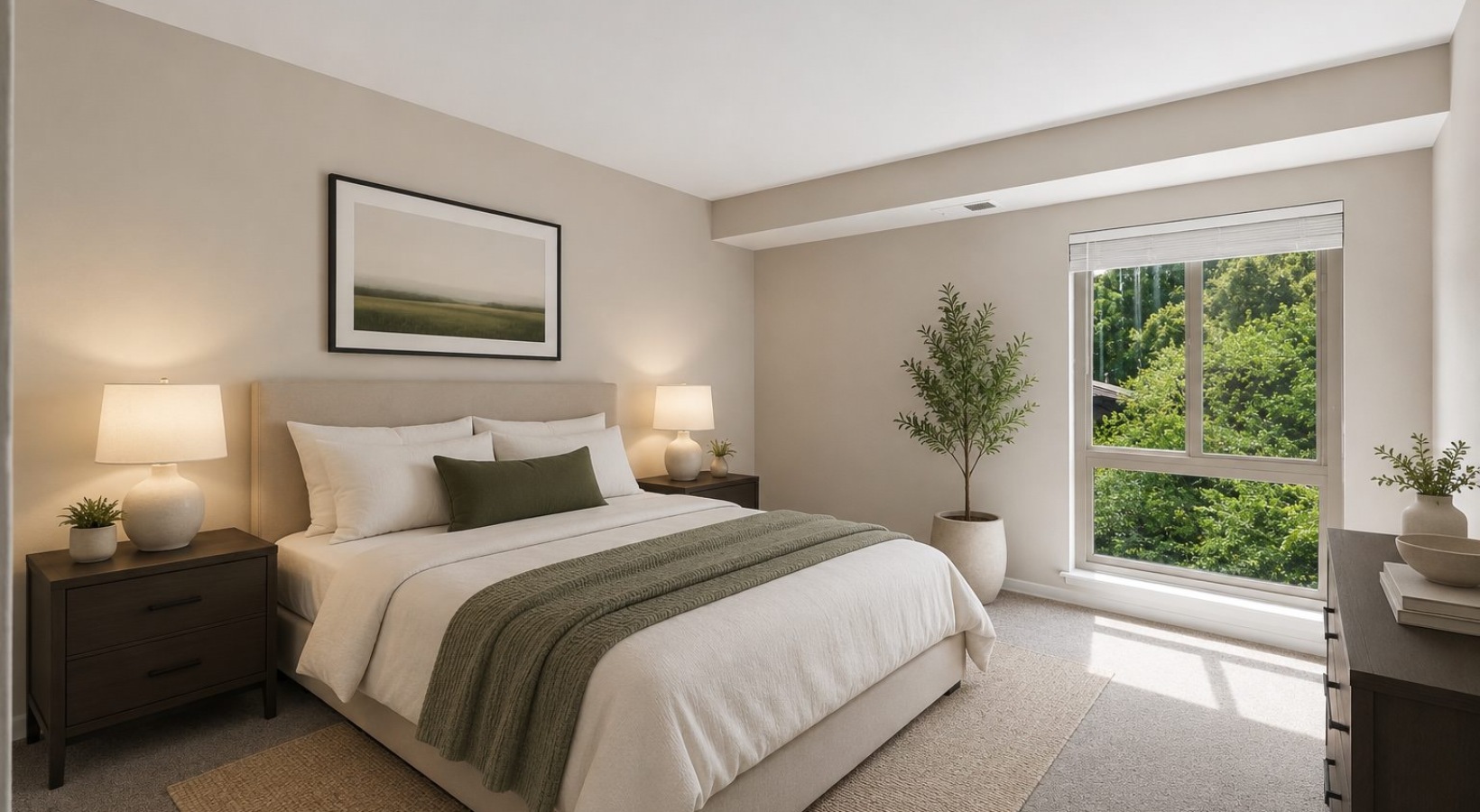 bedroom with large windows