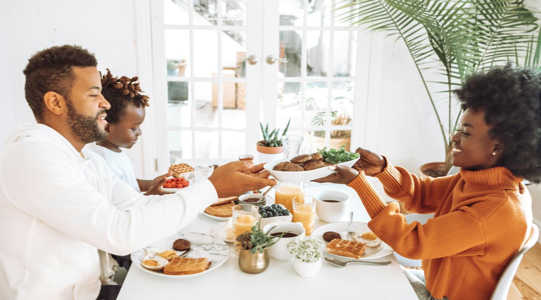 family eating dinner